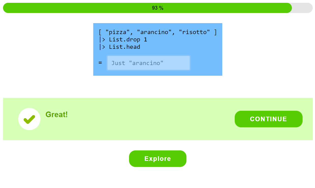 Exercise in Elm Silent Teacher